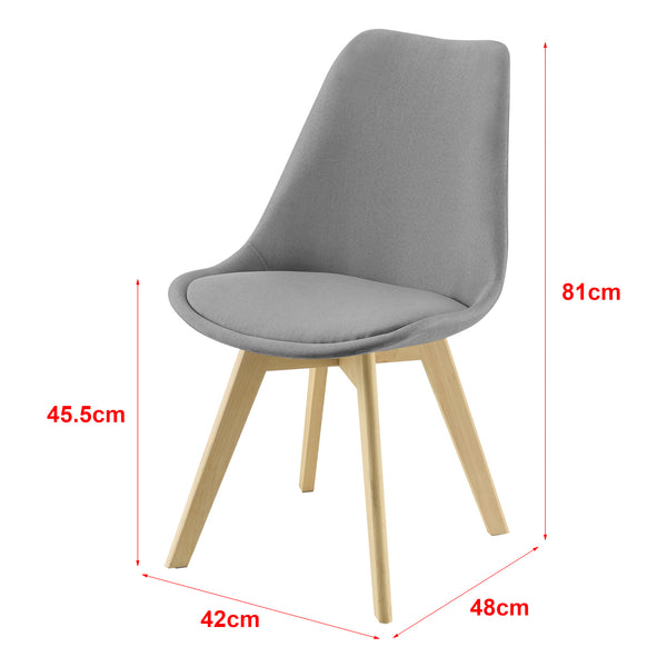 Étkezőszék Frederikstad 2 darabos szett párnázott szék bükkfa lábak 81 x 42 x 48 cm több színben [en.casa]® 
