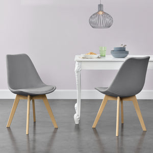 Étkezőszék Frederikstad 2 darabos szett párnázott szék bükkfa lábak 81 x 42 x 48 cm több színben [en.casa]® 