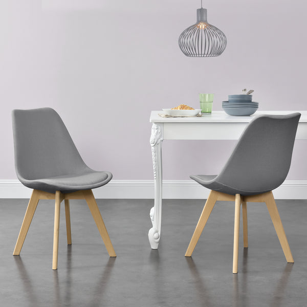 Étkezőszék Frederikstad 2 darabos szett párnázott szék bükkfa lábak 81 x 42 x 48 cm több színben [en.casa]® 