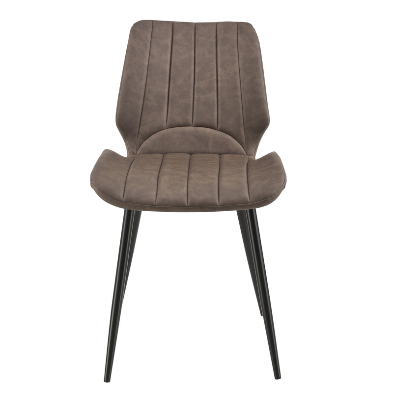 Méretrajz [en.casa]® Étkezőszék Pohorje 2 darabos párnázott műbőr/textil design szék szett  77 x 57,5 x 46 cm