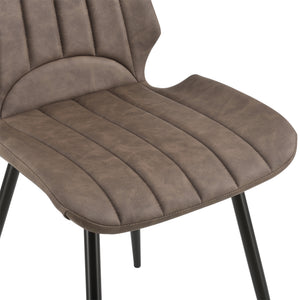 [en.casa]® Étkezőszék Pohorje 2 darabos párnázott műbőr/textil design szék szett  77 x 57,5 x 46 cm