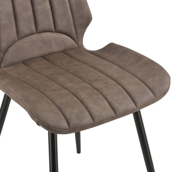[en.casa]® Étkezőszék Pohorje 2 darabos párnázott műbőr/textil design szék szett  77 x 57,5 x 46 cm