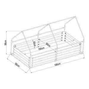 Magaságyás fóliasátorral Balsorano 186x96x98 cm [en.casa]