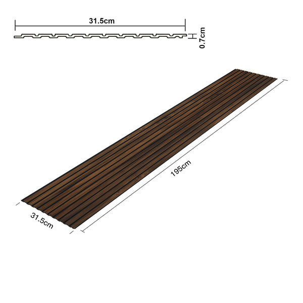 Ultra-vékony 3D fali panel szett - Vízálló polisztirol lamellás burkolat (195x31,5 cm) [NEU.HOLZ]