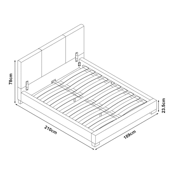 Kárpitozott franciágy Albacete műbőr 180x200 cm fekete Corium