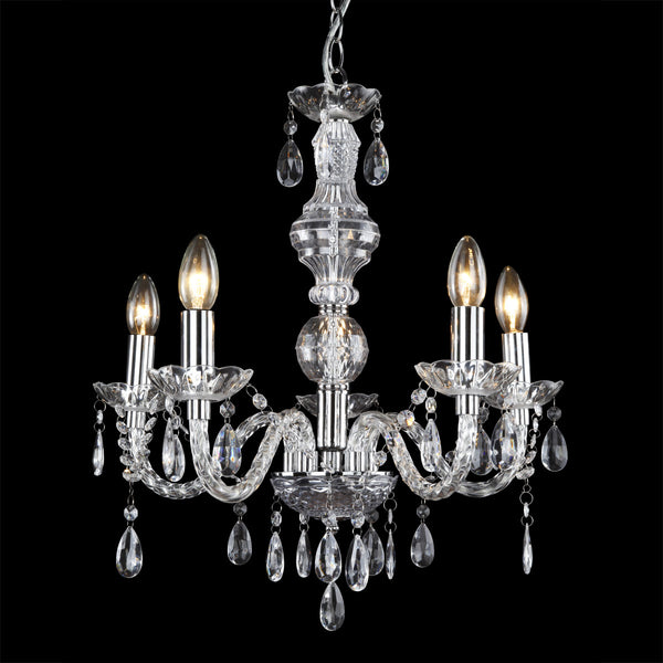 Függőlámpa csillár Elegance króm design lámpa 5xE14 lux.pro