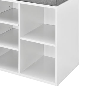 Cipőtartó pad 103x30x48 cm fehér/szürke [en.casa]