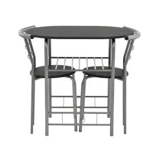 Étkező garnitúra 2 személyes fekete/ezüst Dublin [en.casa]