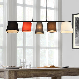 Függőlámpa HT191023 fém/textil 5 x E14 [lux.pro]