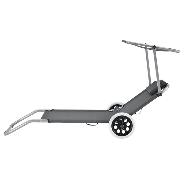 Napozóágy HTCB-1308 napellenzővel és görgőkkel [casa.pro]