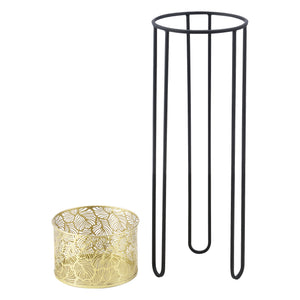 Növénytartó Modave 2db-os szett különböző méretű hajtűlábbal fekete-arany [en.casa]