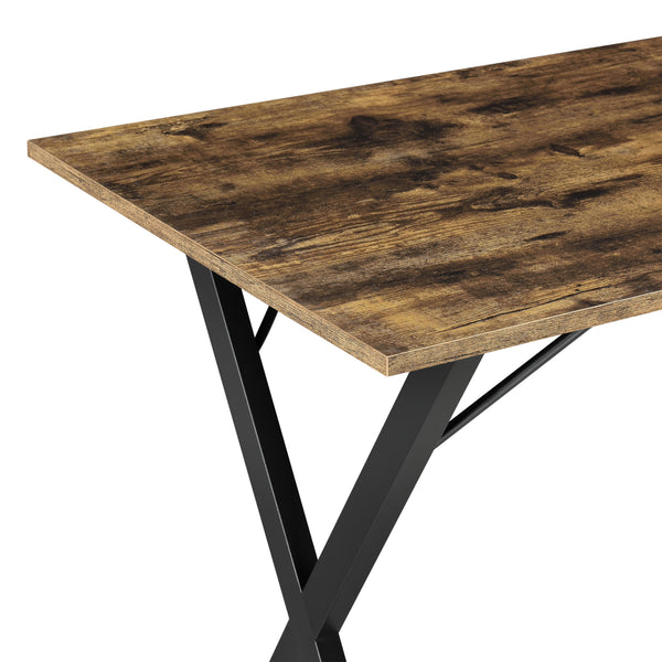Étkezőasztal Arboga 4 személyes asztal stílusos és időtálló120 x 60 x 75 cm vas/forgácslap fekete/sötét fa-hatású [en.casa]® 