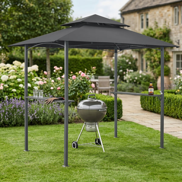 Grillpavilon Parga BBQ 250 x 241 x 151 cm sötétszürke [en.casa]