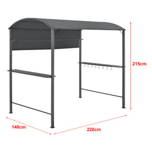 Grillpavilon Pyrgos BBQ 215 x 220 x 140 cm sötétszürke [en.casa]