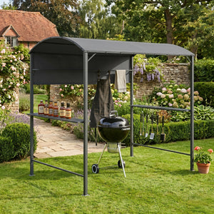 Grillpavilon Pyrgos BBQ 215 x 220 x 140 cm sötétszürke [en.casa]