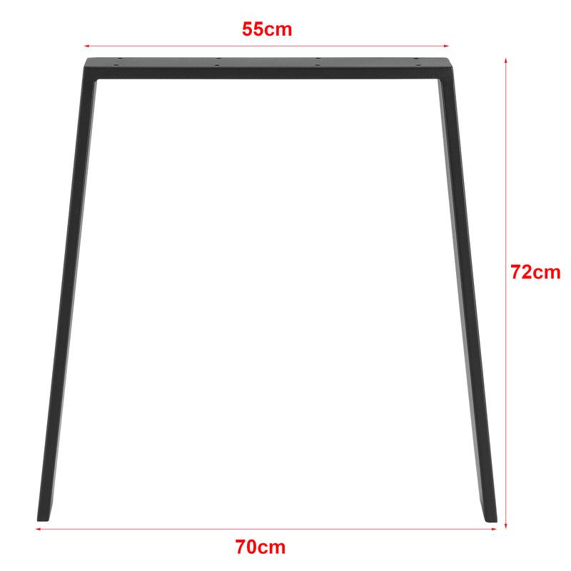 Méretrajz Asztalláb ACTL-3804 acél 2 darabos szett  55 - 70 x 72 cm  fekete  [en.casa] 