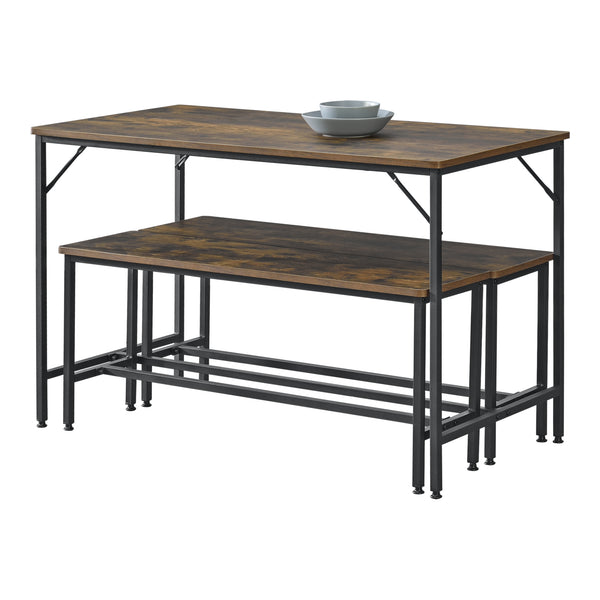 Étkezőgarnitúra Pajala asztal két paddal szettben [en.casa]  