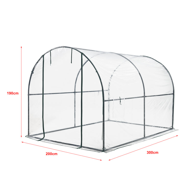 Méretrajz Fóliasátor Grünwald 200 x 300 x 190 cm acél/PVC [en.casa]