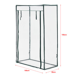 Terzigno fóliasátor paradicsomtermesztéshez 100x50x150 cm acél/PVC-fólia áttetsző [en.casa]