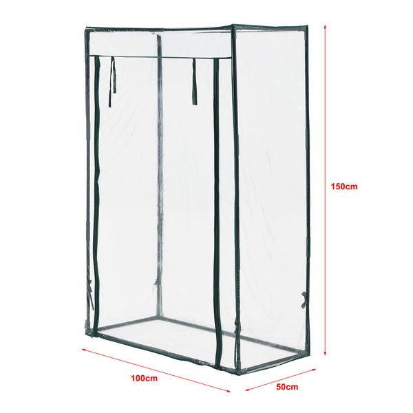 Terzigno fóliasátor paradicsomtermesztéshez 100x50x150 cm acél/PVC-fólia áttetsző [en.casa]