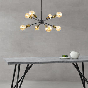 Modern függőlámpa Amiens 8 x E27 kb.150 cm fekete / sárgaréz [lux.pro]