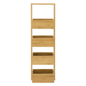 Bambusz háztartási polc 4 tárolórekesszel 88 cm Bardu natúr [en.casa]