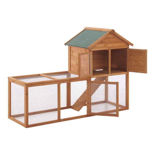 Kétszintes nyúlketrec Kelkheim 110 x 160 x 61 cm jegenyefenyő [en.casa]