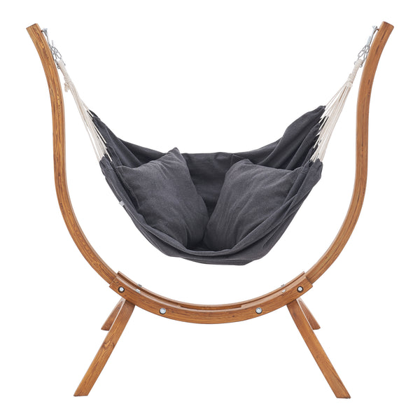 Függőszék Grevena állvánnyal 2 párnával 120 Kg sötétszürke [en.casa]