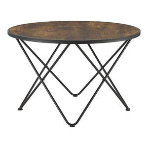 Dohányzóasztal Goskamark 80 x 50 cm acél/forgácslap fa-hatású, sötét árnyalat [en.casa]