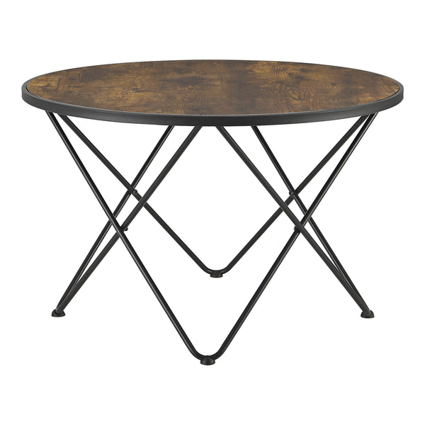 Dohányzóasztal Goskamark 80 x 50 cm acél/forgácslap fa-hatású, sötét árnyalat [en.casa]