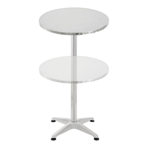 Bár- és bisztróasztal kerek Avesta 75 cm / 115 cm (állítható) ezüst [en.casa]