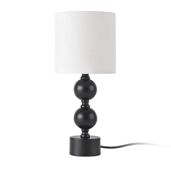 Asztali lámpa Wrexham 1 x E14 max. 40W fém poliészter fekete fehér [lux.pro] 