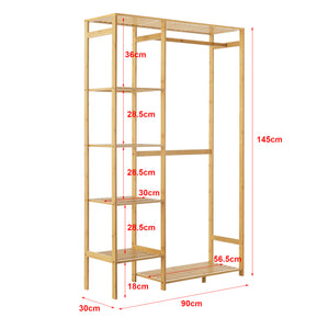 Ruhatartó állvány Eurajoki 1 rúddal 4 polccal 2 további tárolófelülett [en.casa] 