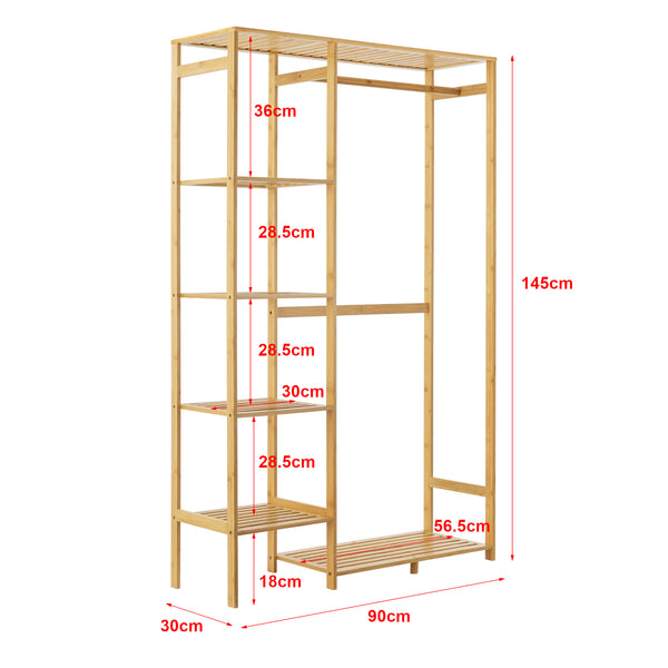 Ruhatartó állvány Eurajoki 1 rúddal 4 polccal 2 további tárolófelülett [en.casa] 