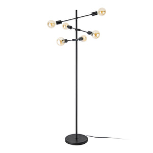Állólámpa Craigavon 154 cm Fekete 6 x E27 max. 60W [lux.pro] 
