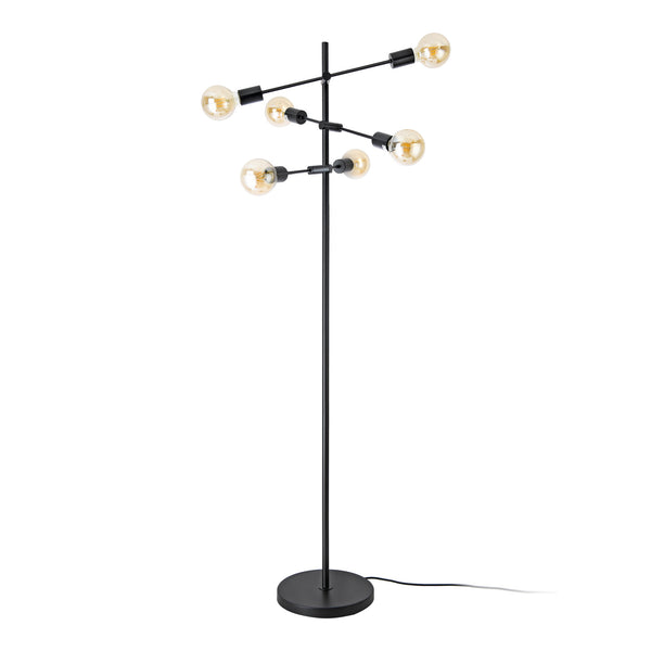 Állólámpa Craigavon 154 cm Fekete 6 x E27 max. 60W [lux.pro] 
