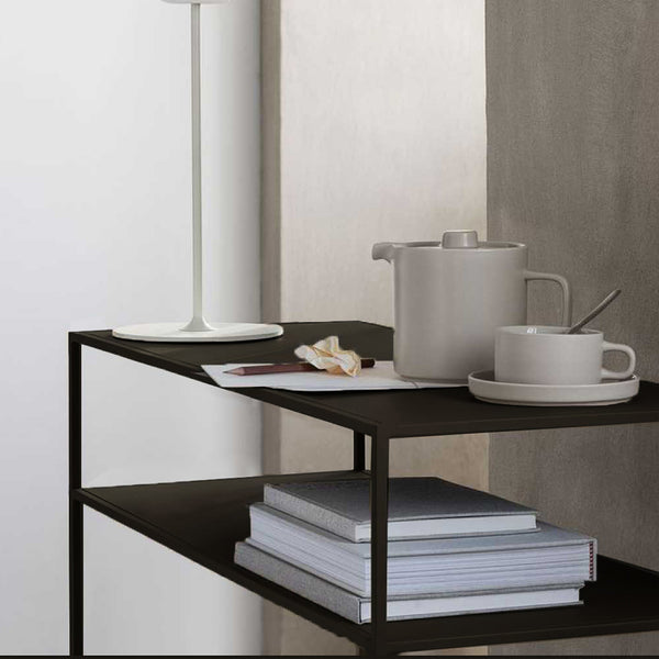 Konzolasztal egy polccal Kuhmo 85x80x30 cm fém fekete [en.casa] 