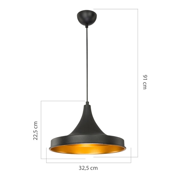 Bamber Bridge függeszték 22,5 x 32,5 cm, 1 égős, fekete / rézszínű [lux.pro]
