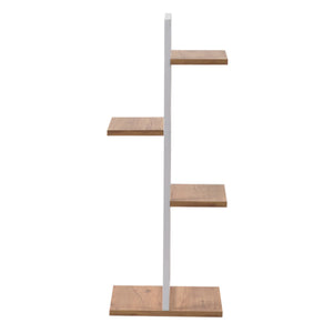 Növényállvány Blaabjerg fém 90x35x26cm fehér / diófa hatás [en.casa]
