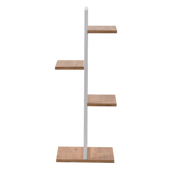 Növényállvány Blaabjerg fém 90x35x26cm fehér / diófa hatás [en.casa]