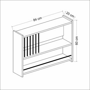 Konyhai falipolc Helsingør 60x84x20 cm forgácslap fehér [en.casa]
