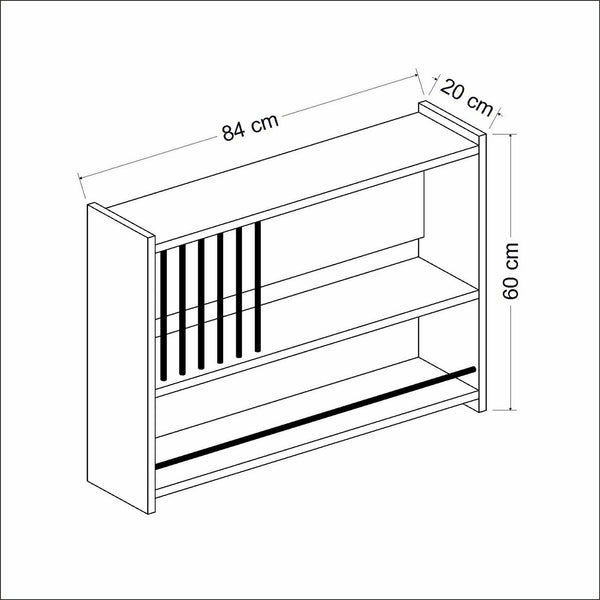 Konyhai falipolc Helsingør 60x84x20 cm forgácslap fehér [en.casa]