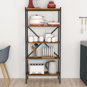 Konyhai polc Tomelilla 160x66x34 cm dió/antracit [en.casa]