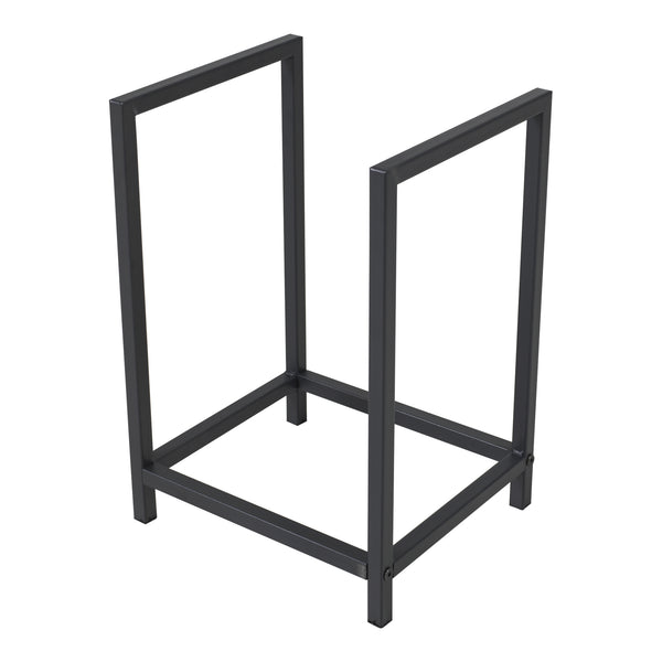 Tűzifa állvány Torsås 40x30x50 cm acél fekete [en.casa] 