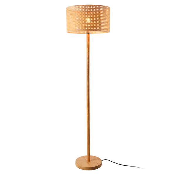 Állólámpa Rochdale 1 x E27, max. 60W 154 cm Fa Rattan Lámpabúra: Sárgásbarna [lux.pro] 