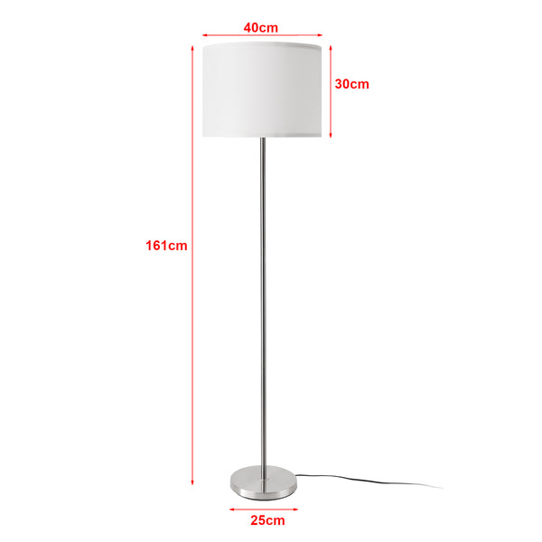 HT210001 Állólámpa Tamworth E27 ezüst/textil 161 cm [lux.pro]