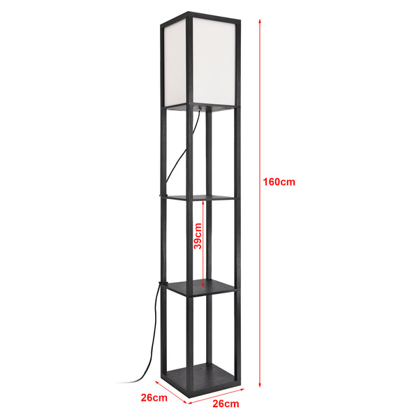 Állólámpa polcokkal Stapleford E27 60W fekete/fehér [lux.pro]