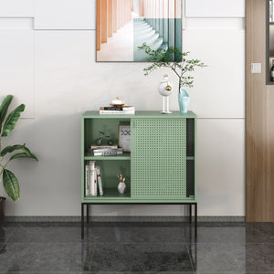 Üvegajtós komód Eidsvoll 80x45x85cm zöld [en.casa]