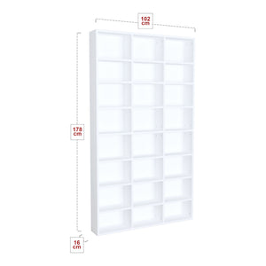 Könyvespolc Askvoll 178x102x16cm fehér [en.casa]