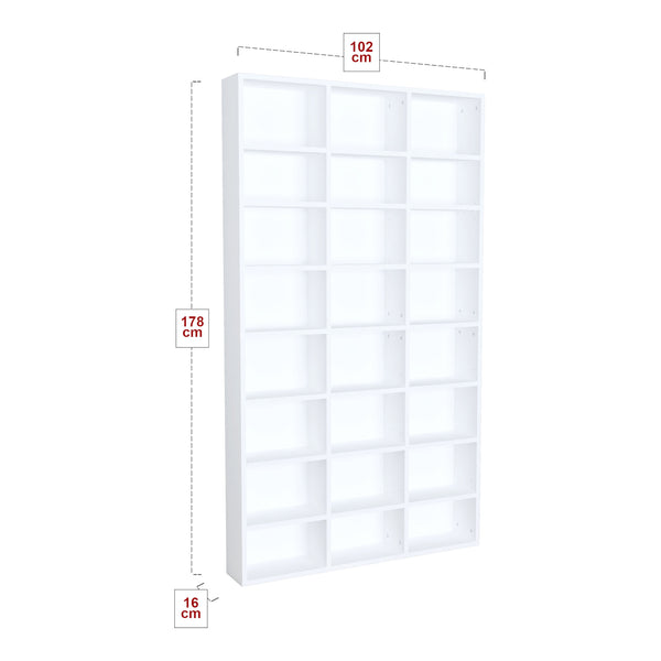 Könyvespolc Askvoll 178x102x16cm fehér [en.casa]